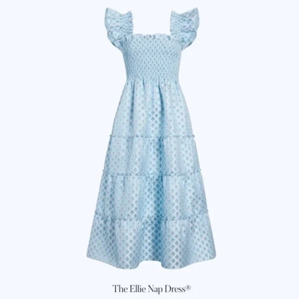 Hill House Ellie Nap Dress Snowflake Brocade Size S